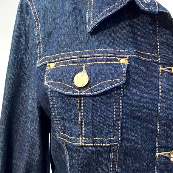 NWOT BACCINI Dark Denim Unlined Jean Jacket Size Medium - Picture 6 of 16